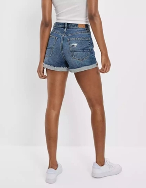 Shorts American Eagle AE Denim Highest Taille '90s Boyfriend Indigo Foncé Femme | HSH-31604224